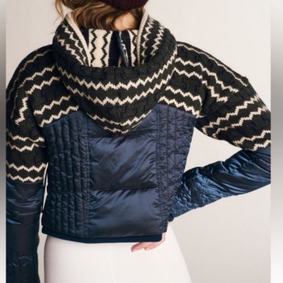 Free People FP Movement Just Lodgin’ Hooded Sweater Puffer Jacket - Picture 3 of 5